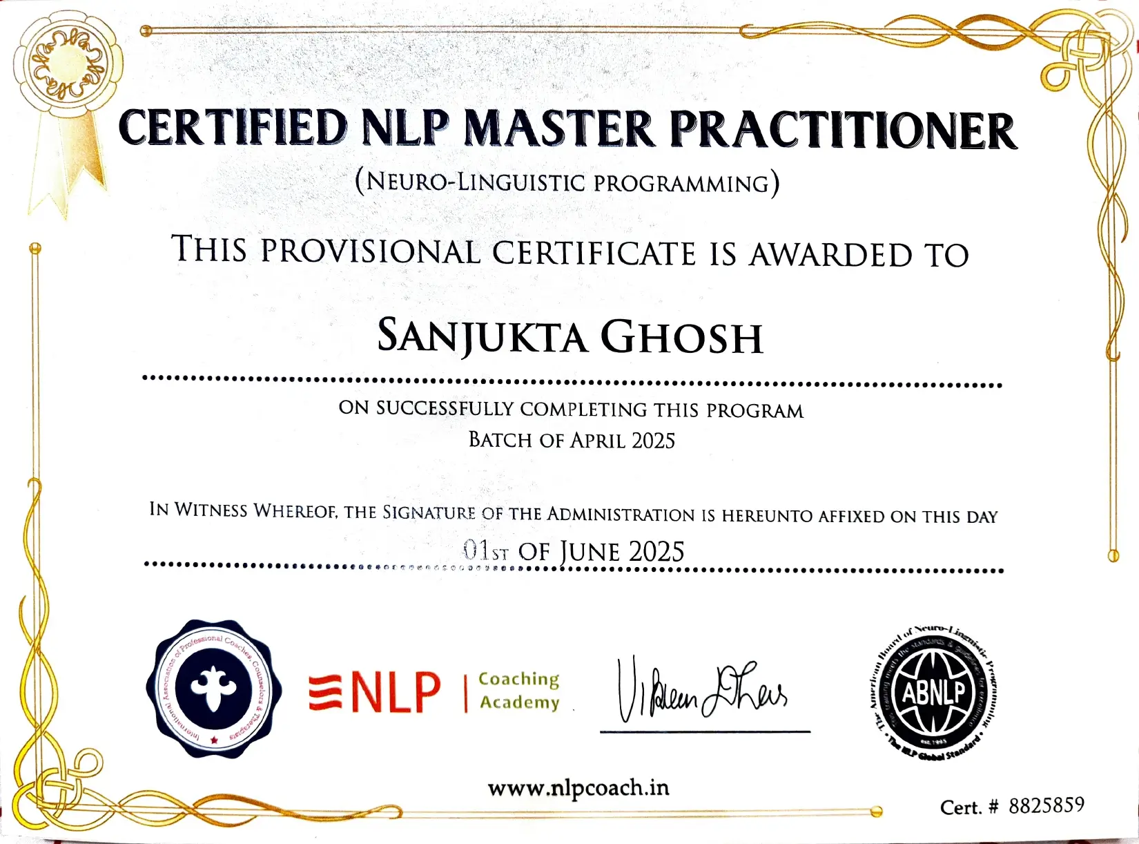 Home Coaching Certificate