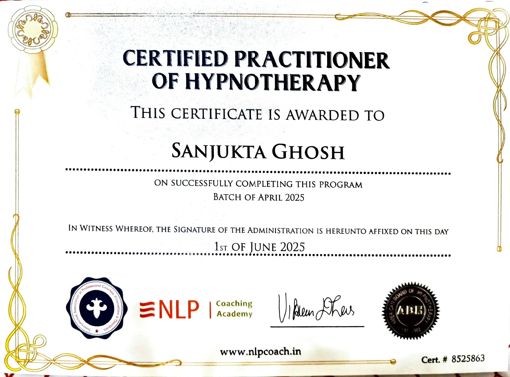 Home Coaching Certificate