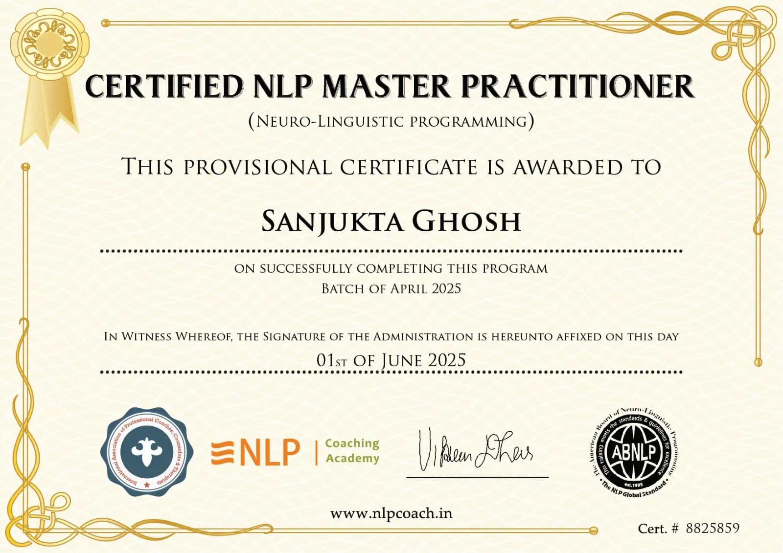 Home Coaching Certificate